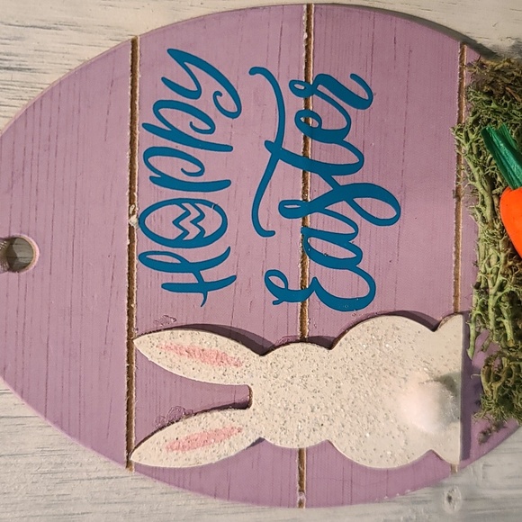 Easter Sign with Ribbon Mailable Great wall hanging or Easter card gift - Picture 3 of 3